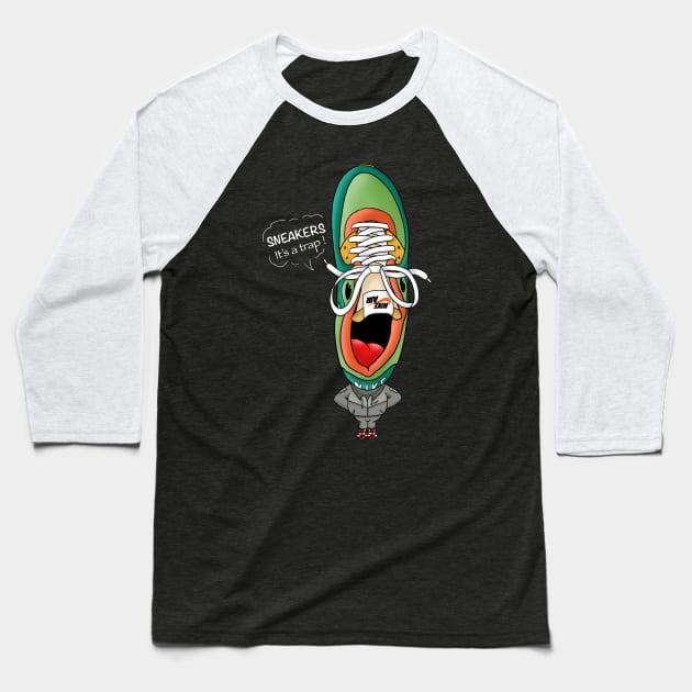 Sneakerhead Dark Baseball T-Shirt by WkDesign